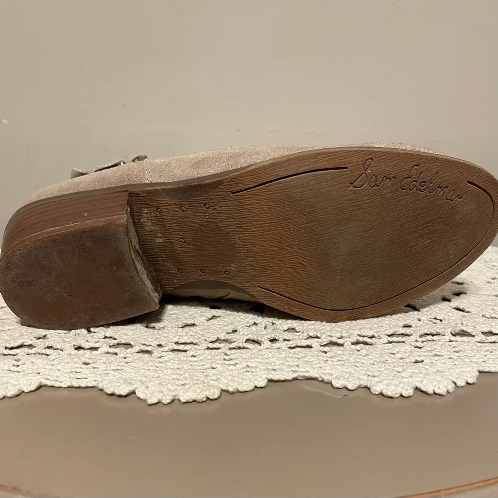 Sam Edelman Petal Suede Sand/Taupe/Beige Ankle Boots